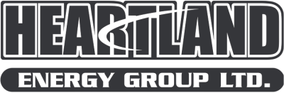 a black and white logo for heartland energy group ltd.