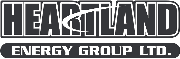 a black and white logo for heartland energy group ltd.