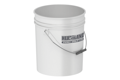 a white bucket that says heartland energy group ltd